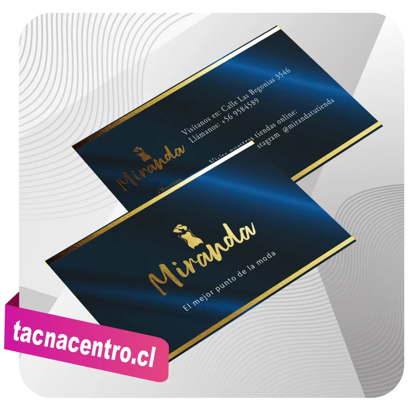 tarjetas de presentacion hot stamping modelos personalizados chile