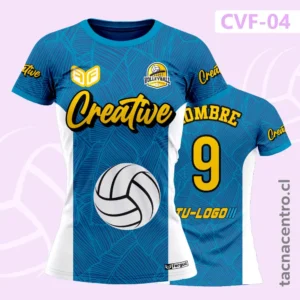 Camiseta de Voleibol azul Franjas en costados y pelota