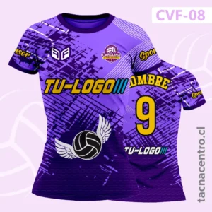 Modelos de Camisetas de Voleibol 46 Camiseta de Voleibol morado Pelota con alas