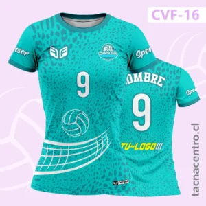 Modelos de Camisetas de Voleibol 72 Camiseta de Voleibol celeste animal print con Pelota
