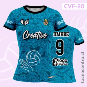 Camiseta de Voleibol Patrón con plumas celeste