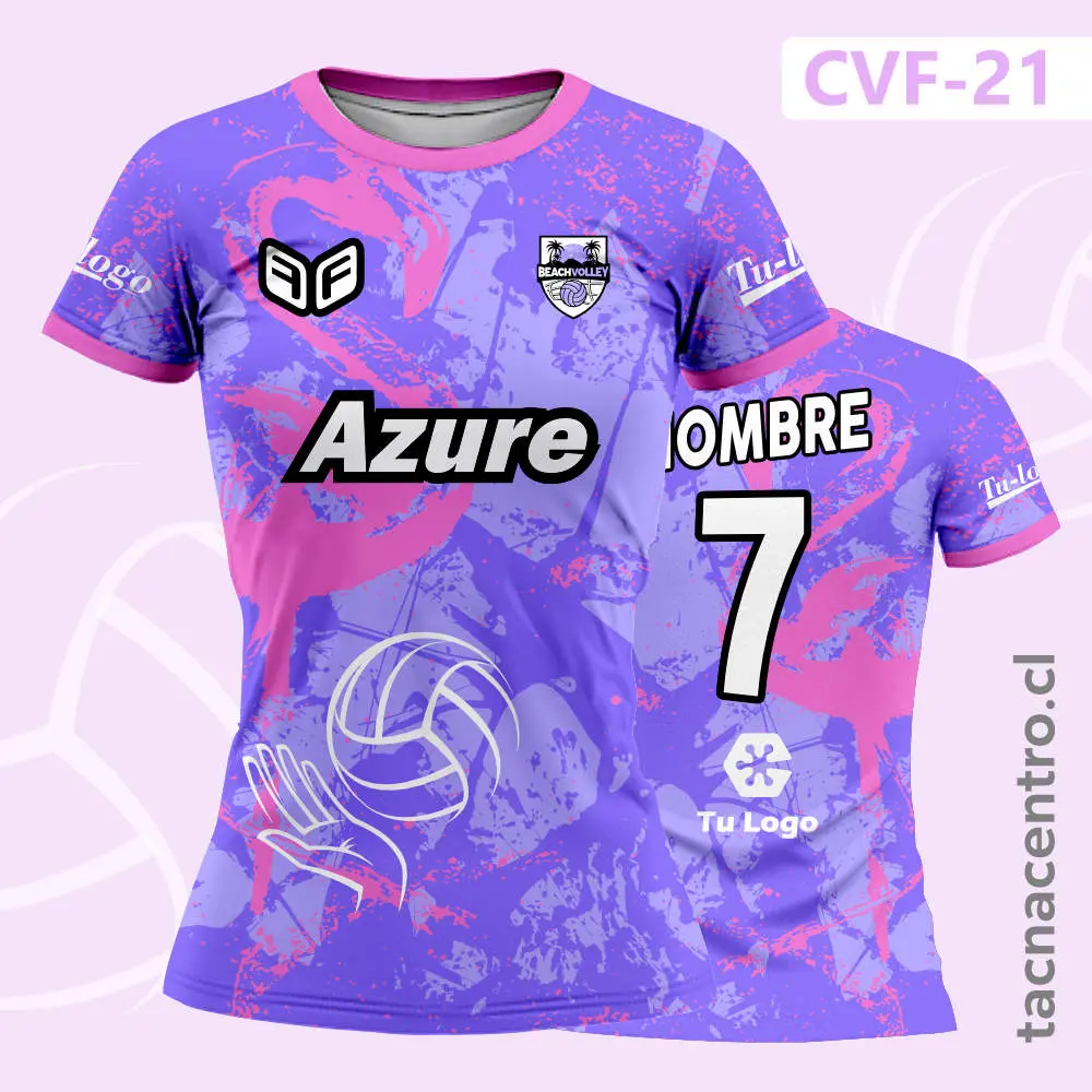 Camiseta de Voleibol Manchas de Pintura Lila y Rosado