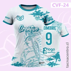 Camiseta de Voleibol Cobra blanca con verde