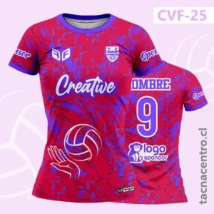 Camiseta de Voleibol Camuflaje rojo lila