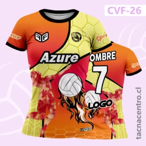 Modelos de Camisetas de Voleibol 48 Camiseta de Voleibol Matadora naranja con Franja diagonal
