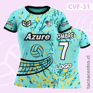 Camisetas de Voleibol Personalizadas 15 Camiseta de Voley Patrón Tribal y Manchas de Pintura Celeste amarillo