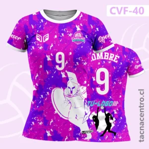Modelos de Camisetas de Voleibol 84 Camiseta de Voley Bicolor Fucsia con diseño de gladiador romano