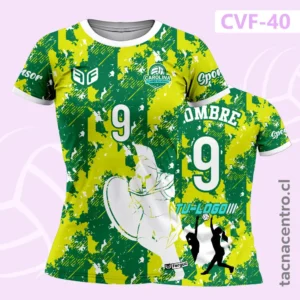 Modelos de Camisetas de Voleibol 83 Camiseta de Voley Bicolor Verde con diseño de gladiador romano