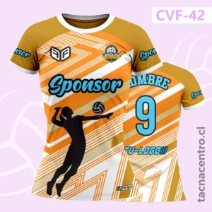Camiseta de Voleibol Bicolor con patrones lineales diagonales