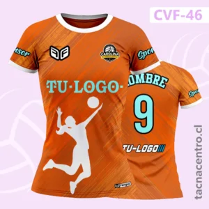 Modelos de Camisetas de Voleibol 74 Camiseta de Voleibol Anaranjado con lineas diagonales