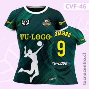 Camiseta de Voleibol Verde con lineas diagonales