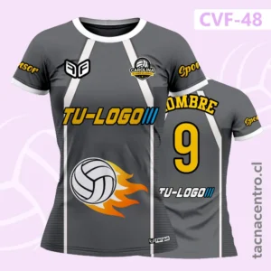 Camisetas de Voleibol Personalizadas 18 Camiseta de Voleibol Gris con franjas blancas verticales
