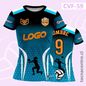 Uniformes de Voleibol Celeste con negro difuminado