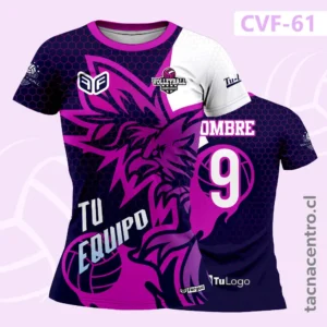 Uniformes de Voleibol morado con diseño de aguila frontal