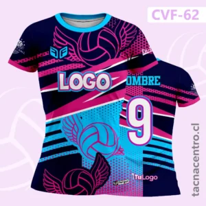 Uniformes de Voleibol Celeste y rosado y blanco con franjas
