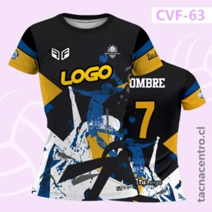 Uniformes de Voleibol Negro y amarillo detalles amarillos