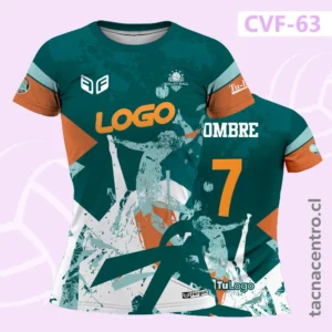 Uniformes de Voleibol Verde y Anaranjado y detalles blancos