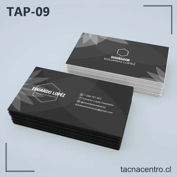 Tarjetas de Presentación Negras 4 Tarjetas de Presentación Negras