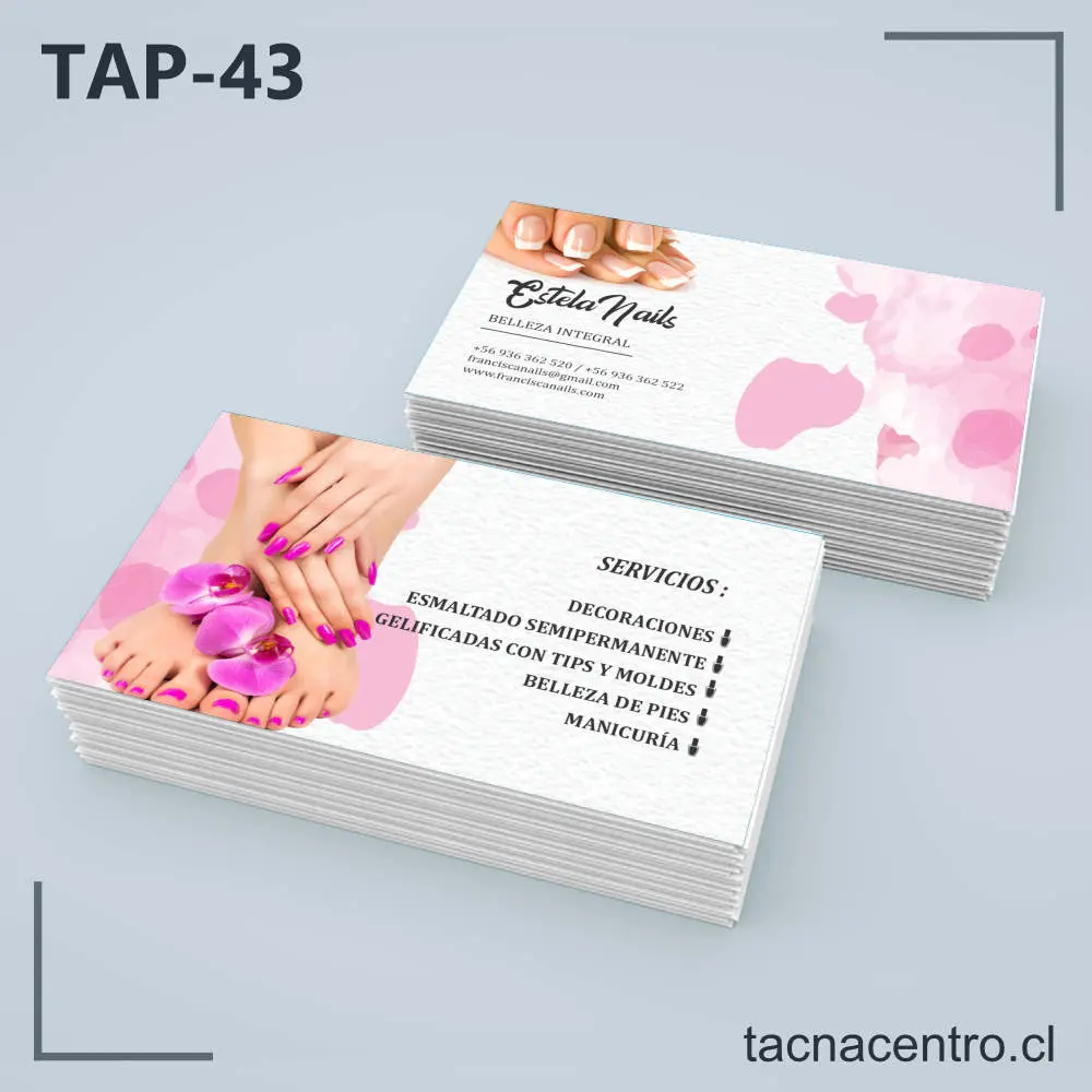 Tarjetas de Presentación Uñas