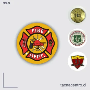 Pines para bomberos metalicos personalizados chile