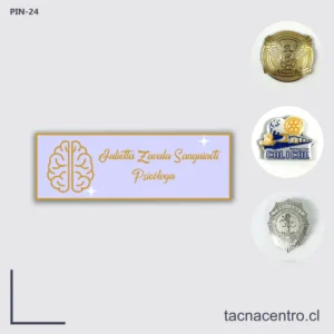 Piochas con nombre metalicos personalizados chile