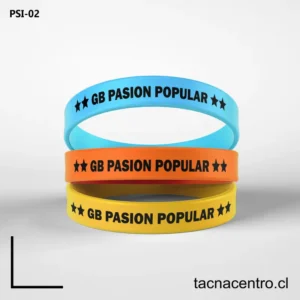 Pulseras de goma con letras chile