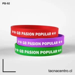 Pulseras de goma con letras chile