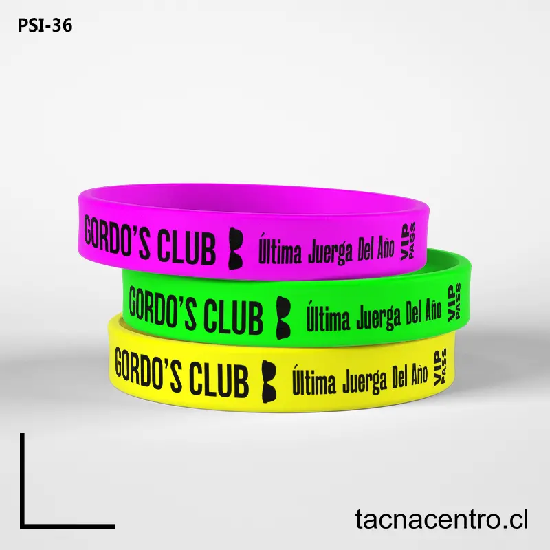 Pulseras para eventos de silicona chile