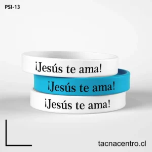 Pulseras de Goma con la Frase Jesús te Ama chile