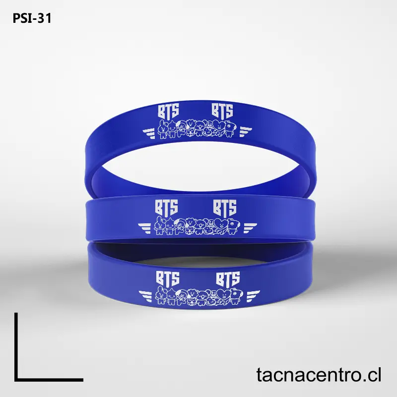 Pulseras de silicona azul bts CHILE