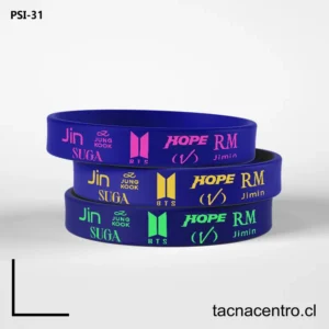 Pulseras de silicona azul bts CHILE