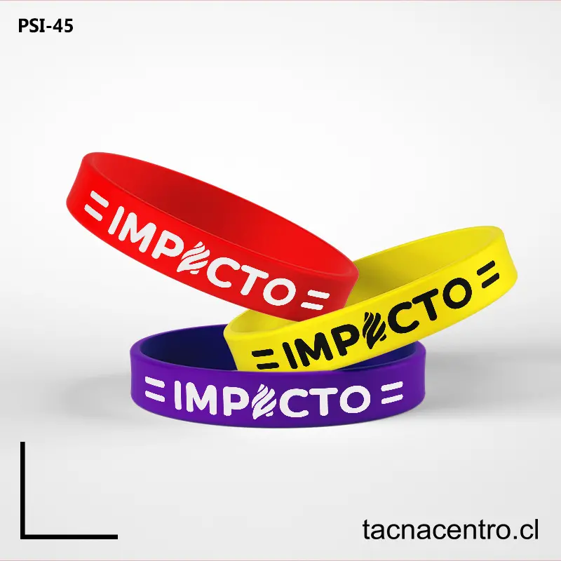 Pulseras de silicon impresas chile