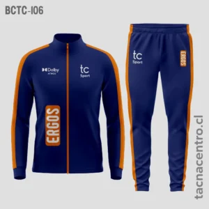 Buzos deportivos azul con naranja