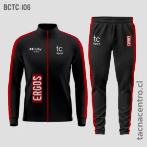 Buzos deportivos negro con rojo