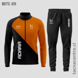 Buzos deportivos naranja y negro