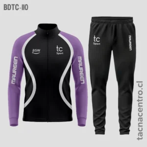 Buzos deportivos Negro mangas lilas