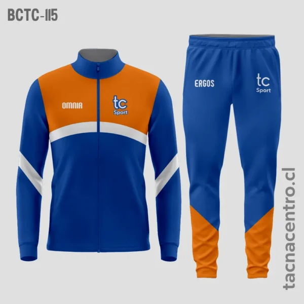 Buzos deportivos azul con cnaranja frontal