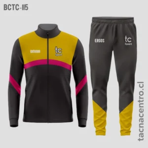 Buzos deportivos negro con amarillo frontal