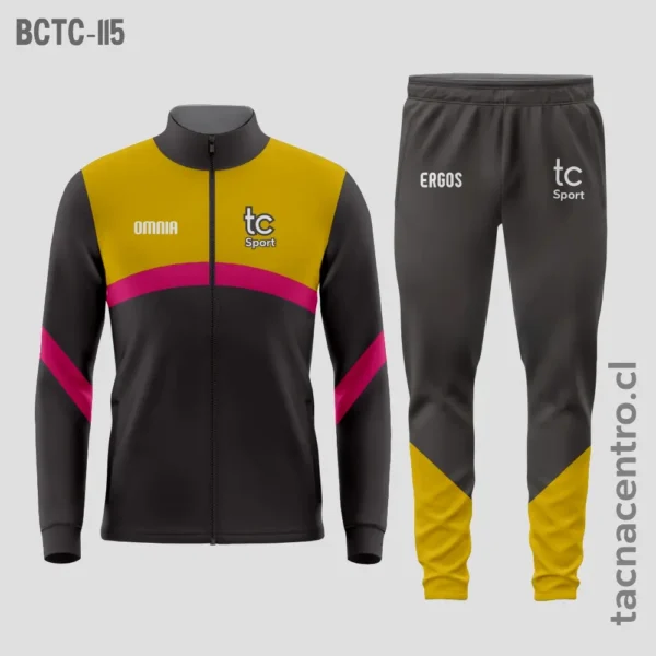 Buzos deportivos negro con amarillo frontal