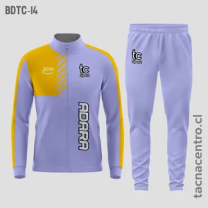 Buzos deportivos lila y amarillo