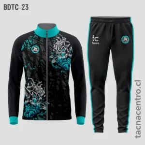 Buzos deportivos negro y turquesa