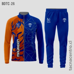 Buzos deportivos naranja y azul