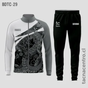 Buzos deportivos gris y blanco