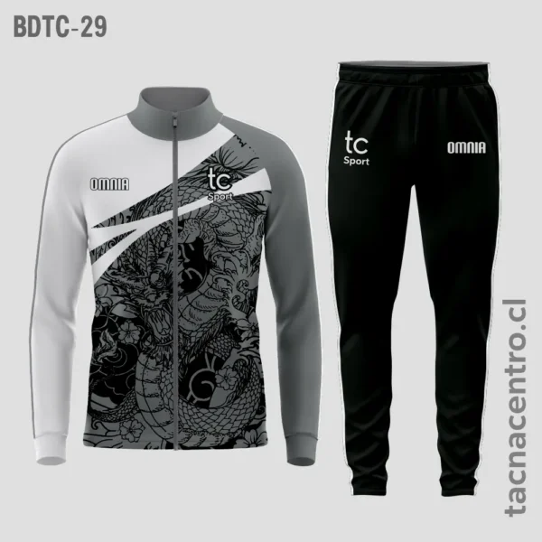 Buzos deportivos gris y blanco