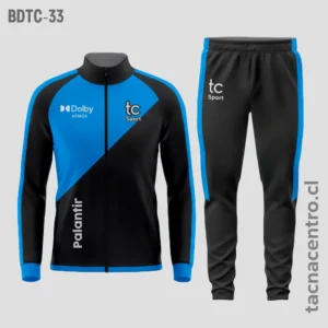 Buzos deportivos negro y celeste