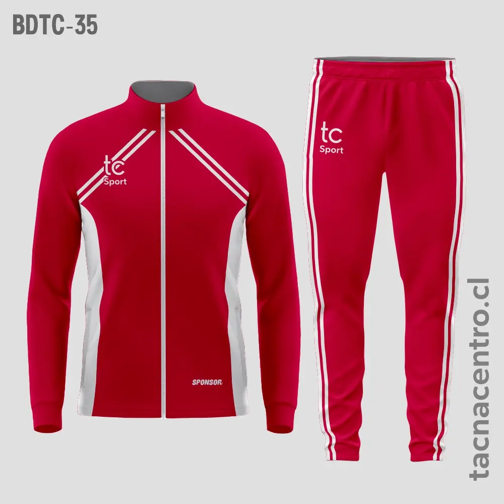 Buzos deportivos Rojo con laterales blancos