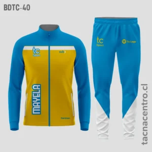 Buzos deportivos celeste y amarillo