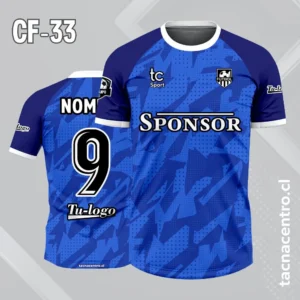Camisetas de Fútbol Personalizadas: Diseño Gratis 6 Camiseta de futbol azul con mangas ranglan de color azul oscuro
