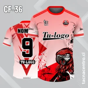 Camiseta de futbol verde blanco con loro rojo