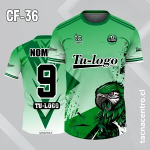 Camisetas de Futbol Verdes Personalizadas 4 Camiseta de futbol verde blanco con loro verde